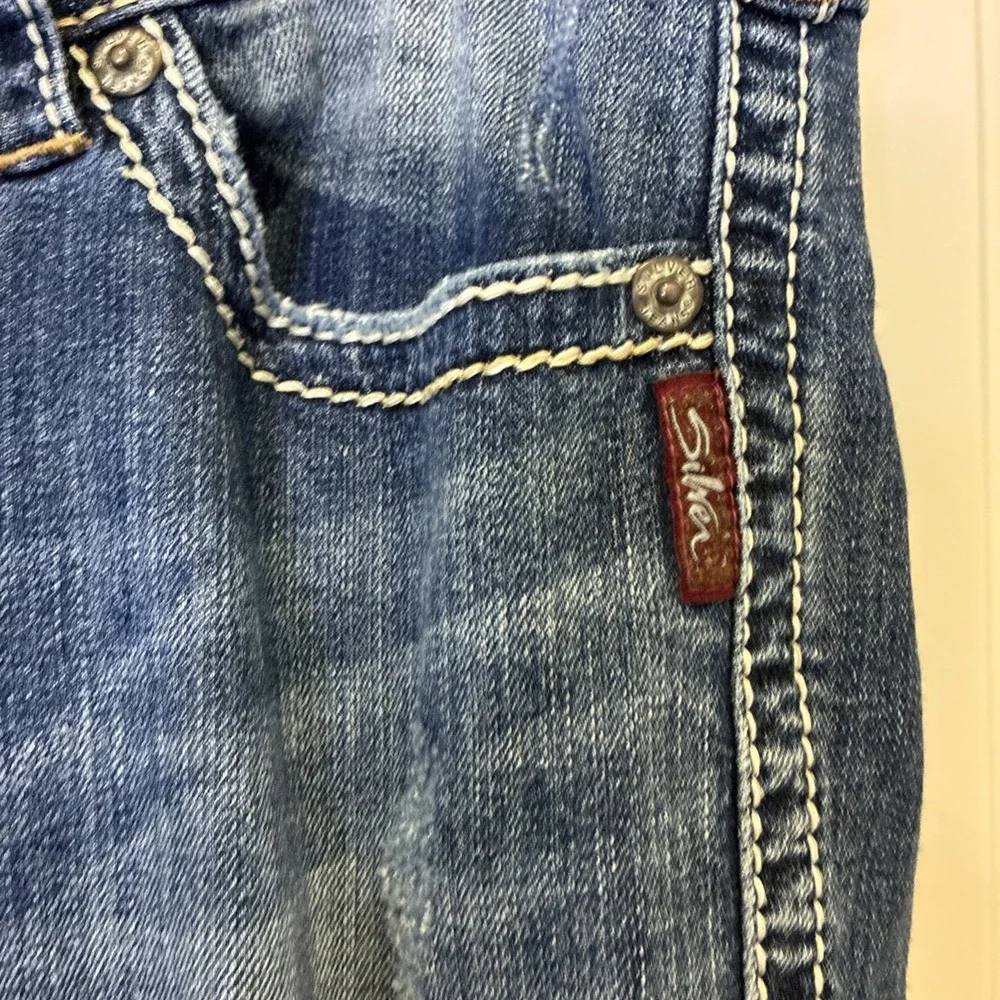 Silver Jeans Co Suki Surplus Bootcut Jeans Blue Thick Stitch W32 L34 L906SDA257